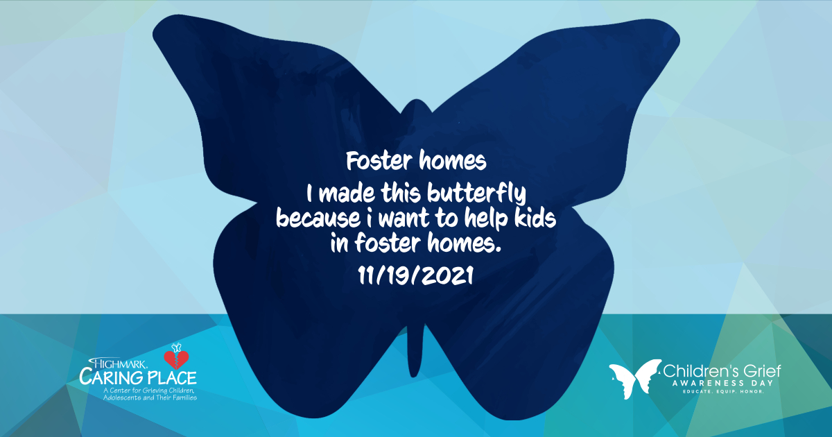 Butterfly dedicated to Foster homes Illuminating HOPE