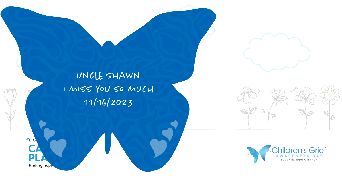 Butterfly dedicated to uncle shawn Illuminating HOPE